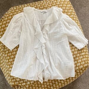 Madewell ruffle pintuck blouse